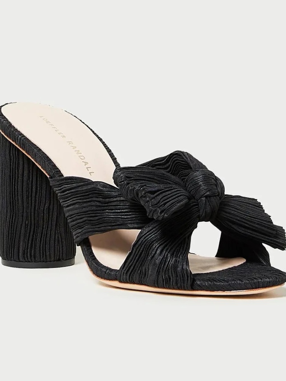 Loeffler Randall Penny Black Pleated Bow Heel